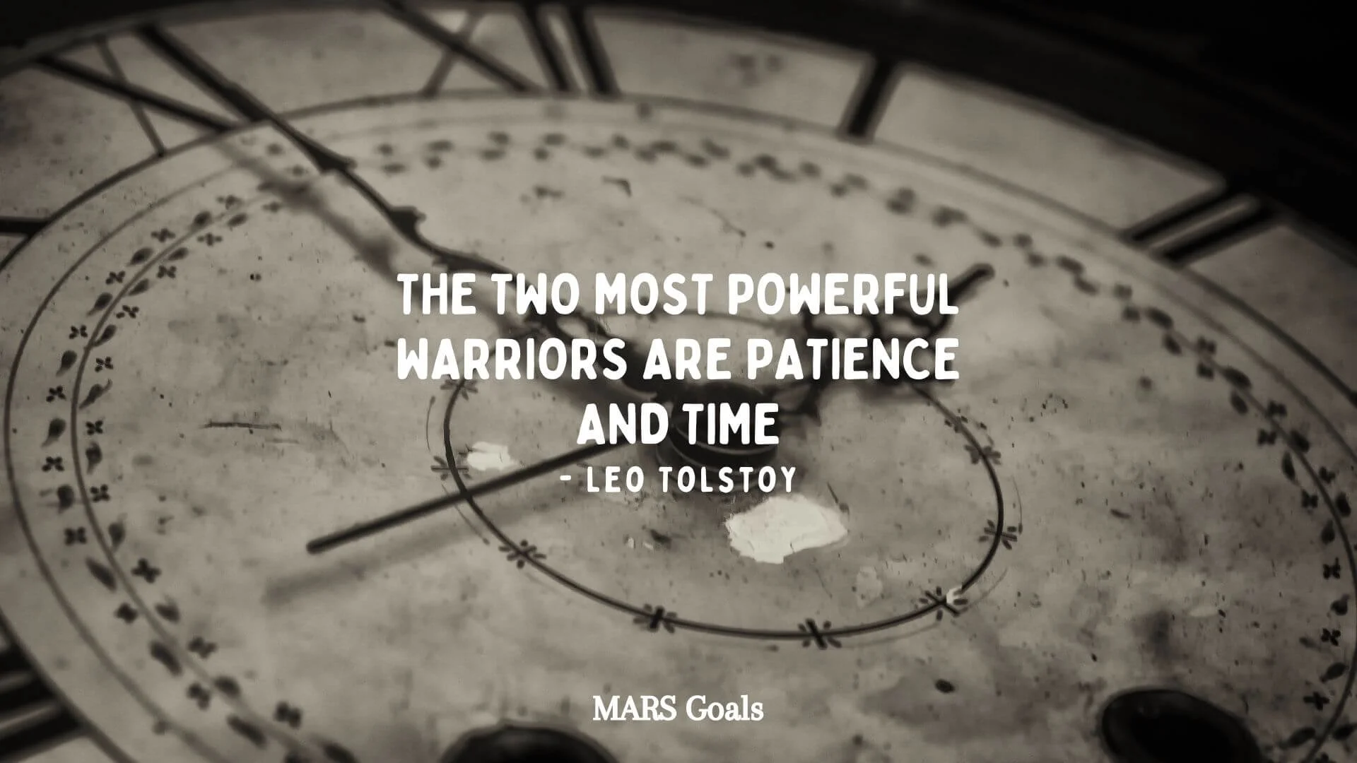 The two most powerful warriors are patience and time