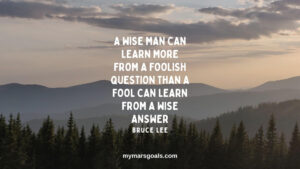 A wise man can learn more from a foolish question than a fool can learn from a wise answer