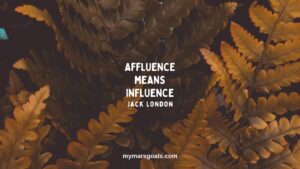 Affluence means influence