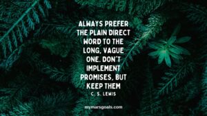 Always prefer the plain direct word to the long, vague one. Don't implement promises, but keep them