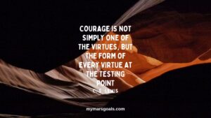 Courage is not simply one of the virtues, but the form of every virtue at the testing point