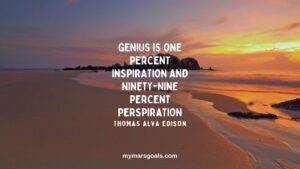 Genius is one percent inspiration and ninety-nine percent perspiration