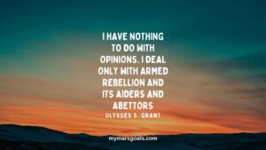 I have nothing to do with opinions. I deal only with armed rebellion and its aiders and abettors