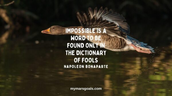 Impossible is a word to be found only in the dictionary of fools