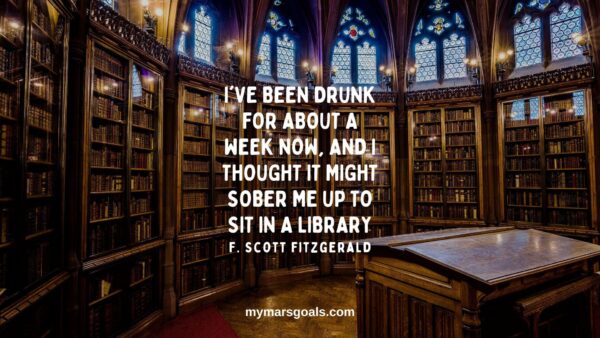 I've been drunk for about a week now, and I thought it might sober me up to sit in a library