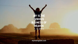 Joy is the serious business of Heaven