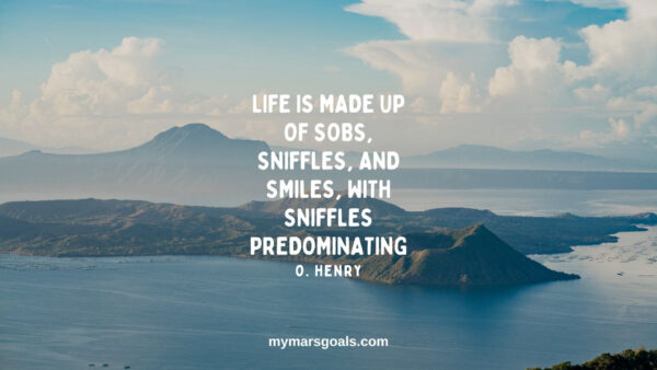 Life is made up of sobs, sniffles, and smiles, with sniffles predominating