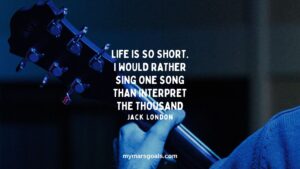 Life is so short. I would rather sing one song than interpret the thousand