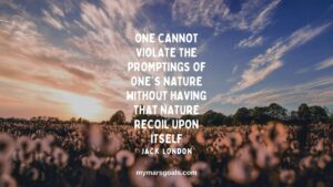 One cannot violate the promptings of one's nature without having that nature recoil upon itself