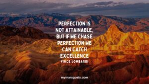 Perfection is not attainable, but if we chase perfection we can catch excellence