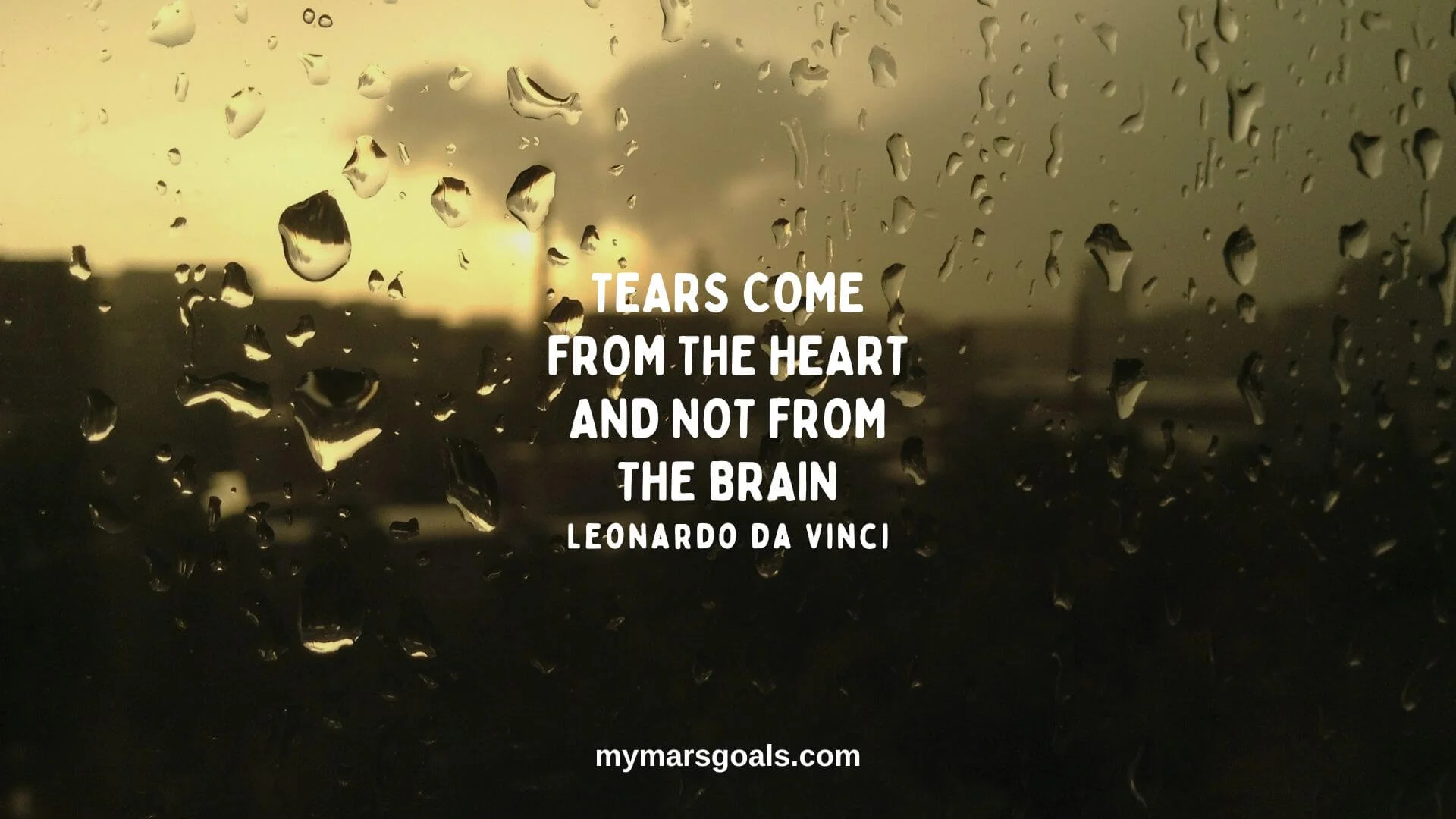 Tears come from the heart and not from the brain