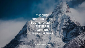 The chief function of the body is to carry the brain around