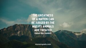 The greatness of a nation can be judged by the way its animals are treated