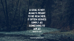 A goal is not always meant to be reached, it often serves simply as something to aim at