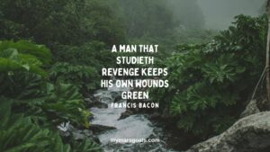 A man that studieth revenge keeps his own wounds green
