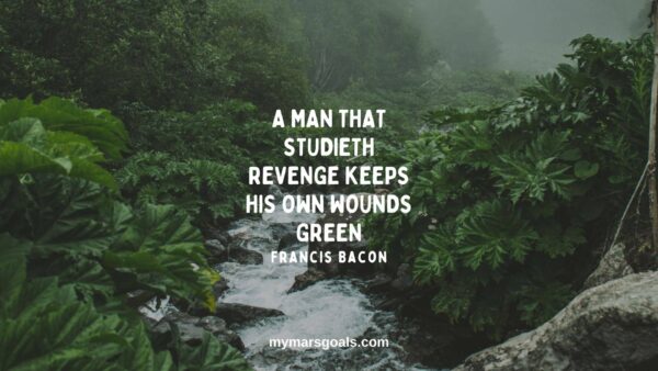 A man that studieth revenge keeps his own wounds green