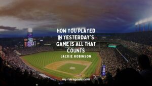 How you played in yesterday's game is all that counts