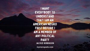 I want everybody to understand that I am an American Negro first before I am a member of any political party
