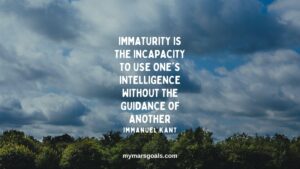 Immaturity is the incapacity to use one's intelligence without the guidance of another