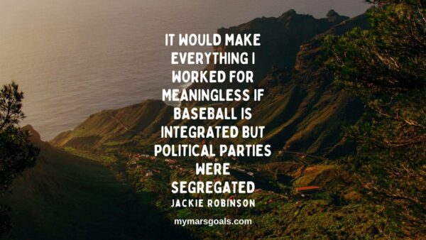 It would make everything I worked for meaningless if baseball is integrated but political parties were segregated