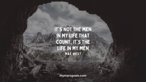 It's not the men in my life that count, it's the life in my men