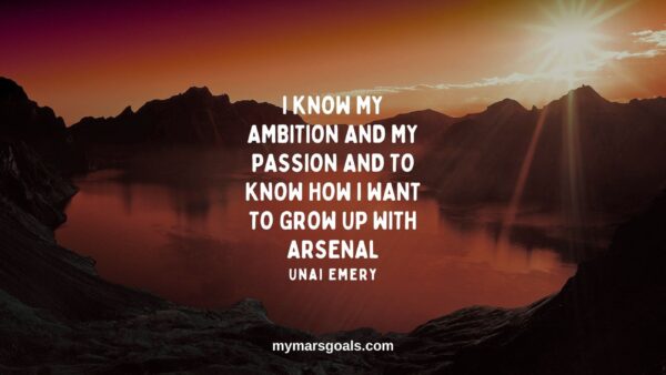 I know my ambition and my passion and to know how I want to grow up with Arsenal