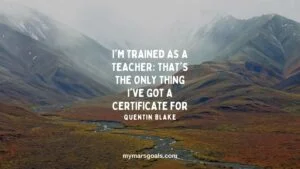 I'm trained as a teacher; that's the only thing I've got a certificate for