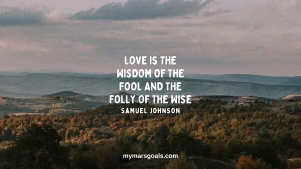 Love is the wisdom of the fool and the folly of the wise