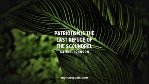 Patriotism is the last refuge of the scoundrel