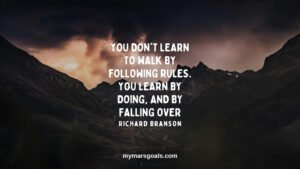 You don't learn to walk by following rules. You learn by doing, and by falling over