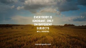 Everybody is ignorant, only on different subjects