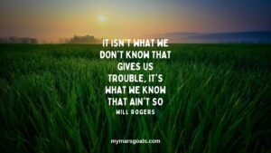 It isn't what we don't know that gives us trouble, it's what we know that ain't so