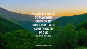 I'm always going to play with chips on my shoulder - with something to prove