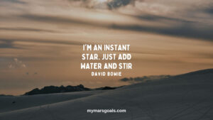 I'm an instant star. Just add water and stir