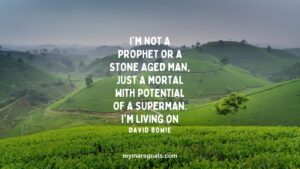 I'm not a prophet or a stone aged man, just a mortal with potential of a superman. I'm living on