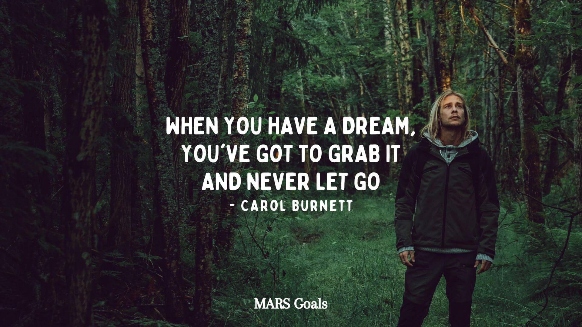 When you have a dream, you've got to grab it and never let go