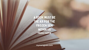 A book must be the ax for the frozen sea within us