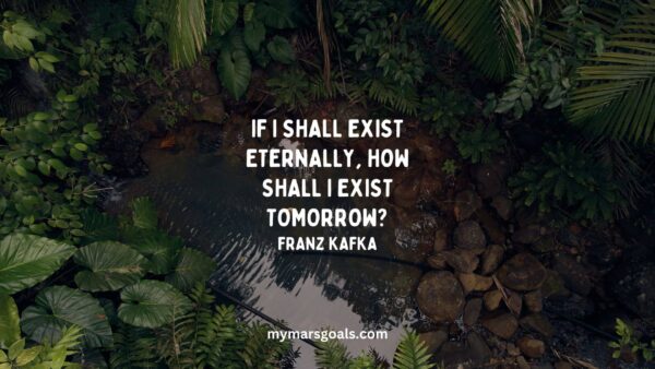 If I shall exist eternally, how shall I exist tomorrow